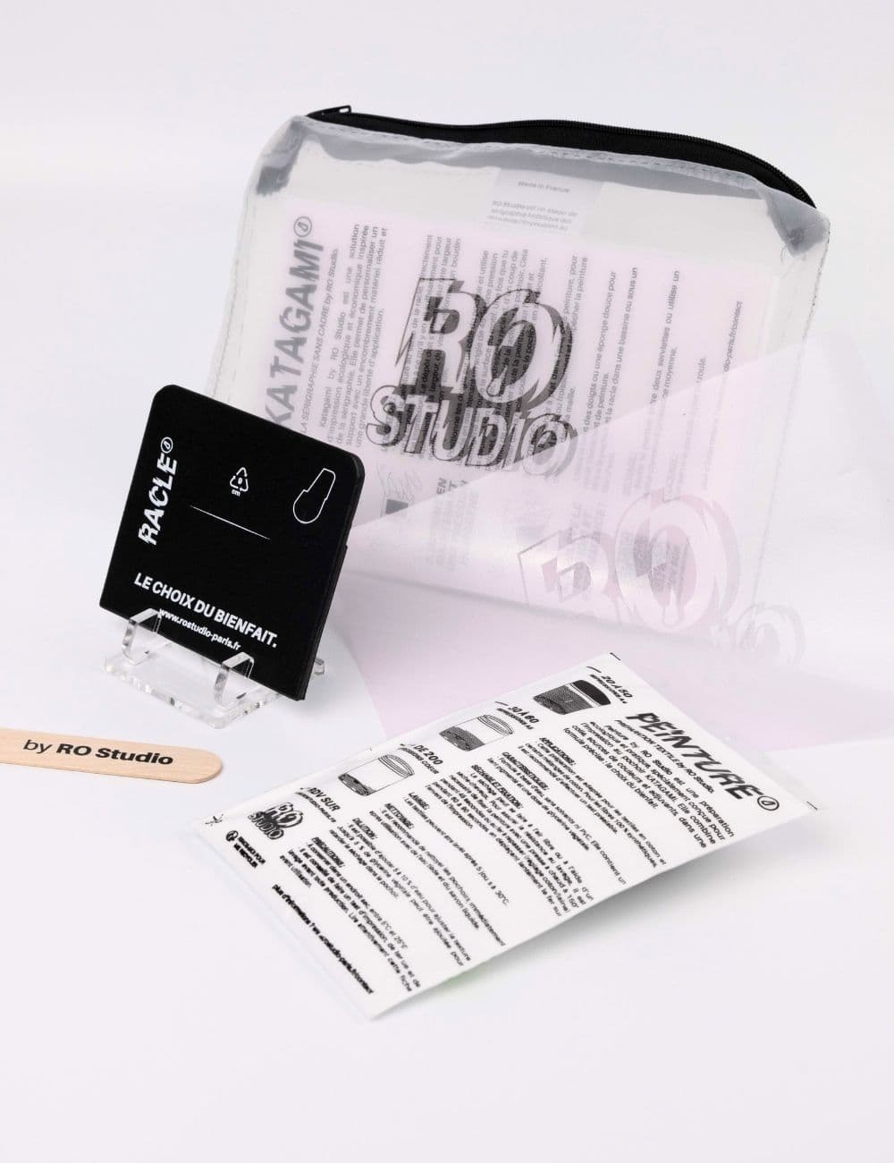 Kit sérigraphie A8 — pochoir Katagami, peinture textile et racle